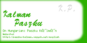 kalman paszku business card